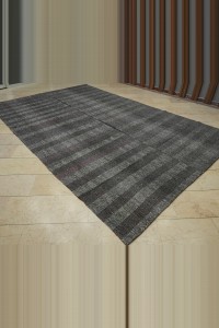 Pastel Colors Striped Turkish Rag Rug,8x13 Feet 244,385 - Grey Turkish Rug  $i