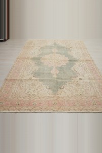 Persian Design Vintage Oushak Rug 6x9 185,288 - Oushak Rug $i