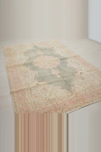 Persian Design Vintage Oushak Rug 6x9 185,288 - Oushak Rug $i