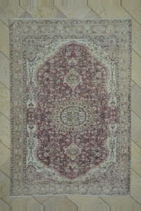 Persian Design Vintage Turkish Rug 5x8 Feet 165,243 - Oushak Rug $i
