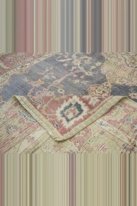 Persian Heriz Pattern Navy Blue Vintage Oushak Carpet Rug 5x9 Feet 160,284 - Oushak Rug $i