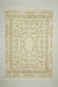 Persian Pattern 7x10 Green Beige Oushak Rug 210,306 - Oushak Rug $i