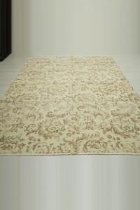 Persian Pattern Beige and Brown Oushak Rug 7x10 Feet 208,300 - Oushak Rug $i