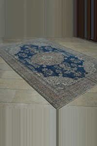 Persian Pattern Navy Blue Oushak Rug 6x10 Feet 195,305 - Oushak Rug $i