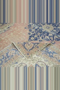 Persian Pattern Navy Blue Red Oushak Rug 7x10 Feet  202,305 - Oushak Rug  $i