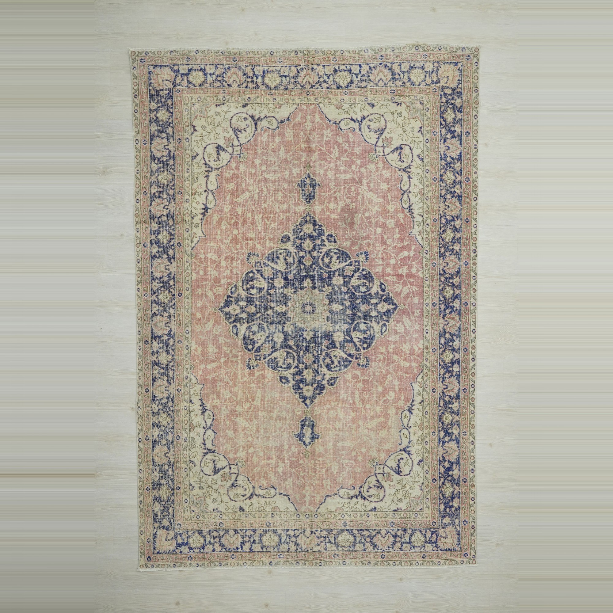 Persian Pattern Navy Blue Red Oushak Rug 7x10 Feet  202,305 - Oushak Rug