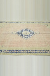 Persian Pattern Vintage Turkish Rug 6x9 164,258 - Oushak Rug  $i