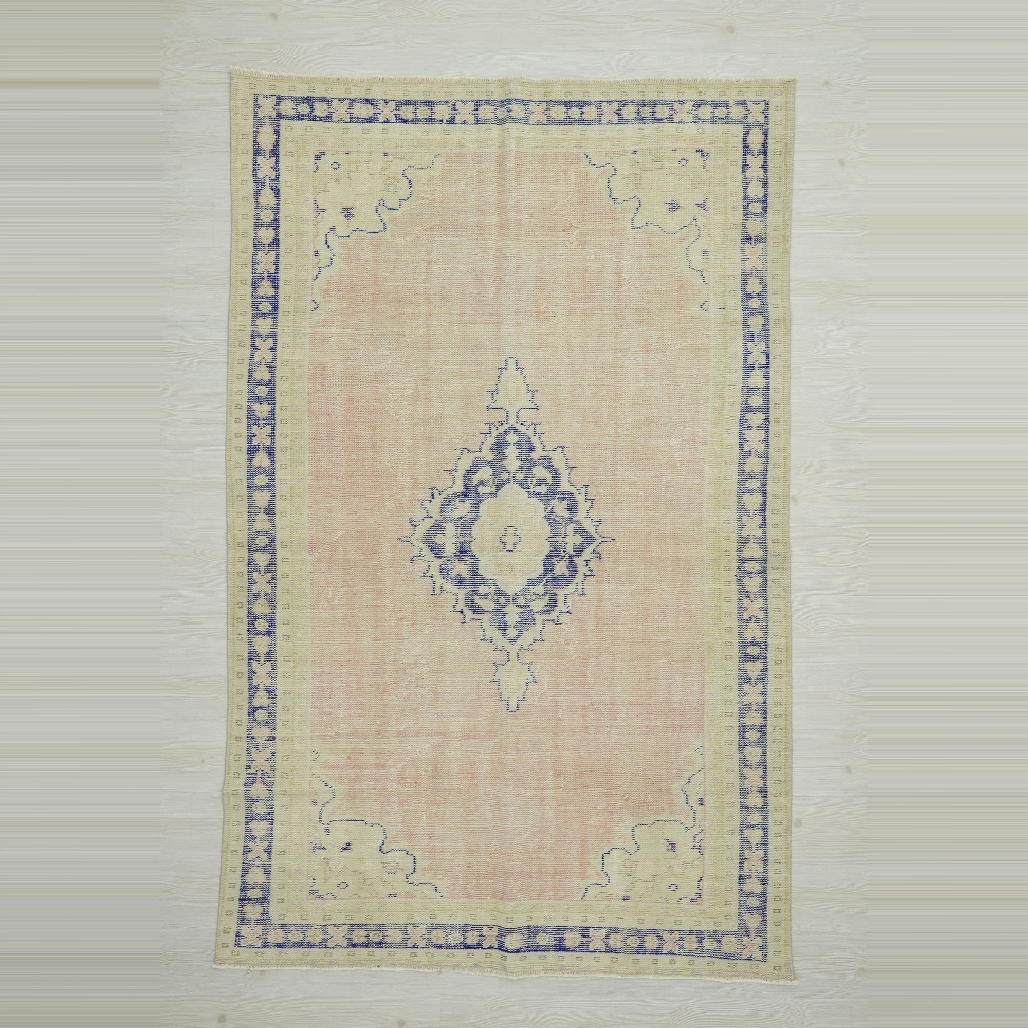 Persian Pattern Vintage Turkish Rug 6x9 164,258 - Oushak Rug