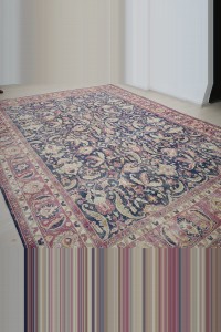 Persian Tebriz Pattern Navy Blue Oushak Rug 10x13 293,403 - Oushak Rug $i