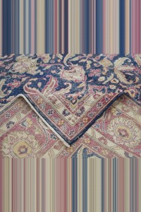 Persian Tebriz Pattern Navy Blue Oushak Rug 10x13 293,403 - Oushak Rug $i