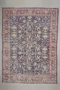 Persian Tebriz Pattern Navy Blue Oushak Rug 10x13 293,403 - Oushak Rug $i