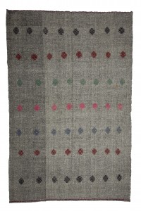 Grey Turkish Rug Pink Embroidred Turkish Gray Kilim Rug 6x9 Feet  188,290