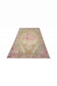 Pink Gray Oushak Rug 4x7 Feet 120,209 - Turkish Carpet Rug $i