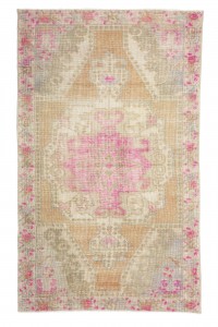 Turkish Carpet Rug Pink Gray Oushak Rug 4x7 Feet 120,209