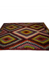 Pink Green Flat weave Turkish Kilim Rug 6x9 Feet 171,259 - Turkish Kilim Rug $i