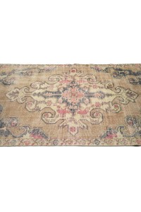 Pink Navy Blue Oushak Rug 4X7 Feet 125,217 - Turkish Carpet Rug $i