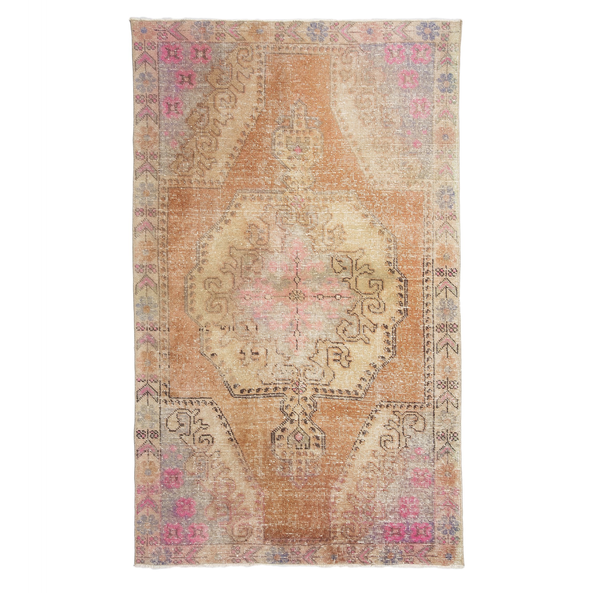 Pink Oushak Rug 4x7 Feet 130,220 - Turkish Carpet Rug