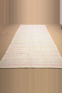 Pink Striped Hemp Kilim Rug,5x11 166,323 - Turkish Hemp Rug $i