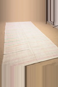 Pink Striped Hemp Kilim Rug,5x11 166,323 - Turkish Hemp Rug $i