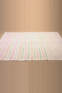 Pink Striped Hemp Kilim Rug,5x11 166,323 - Turkish Hemp Rug  $i