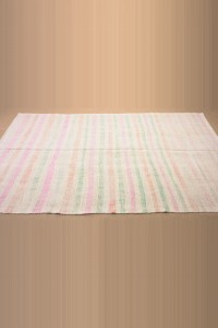 Pink Striped Hemp Kilim Rug,5x11 166,323 - Turkish Hemp Rug $i