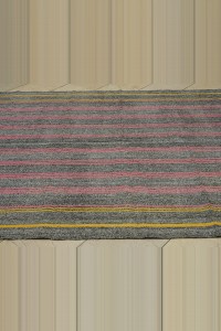 Pink Striped Turkish Gray Kilim Rug 6x9 Feet 186,285 - Grey Turkish Rug $i