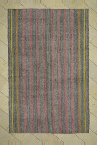 Grey Turkish Rug Pink Striped Turkish Gray Kilim Rug 6x9 Feet  186,285