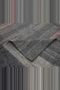 Pink Striped Turkish Gray Kilim Rug 7x13 Feet  213,390 - Grey Turkish Rug  $i