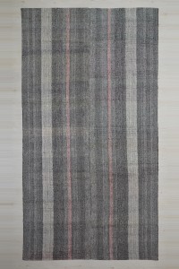Grey Turkish Rug Pink Striped Turkish Gray Kilim Rug 7x13 Feet  213,390