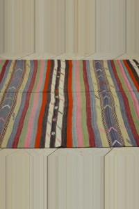 Pink Striped Turkish Kilim Rug 6x9 Feet  177,288 - Turkish Kilim Rug  $i