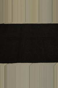 Plain Brown Turkish Kilim Rug 5x12 Feet 157,355 - Goat Hair Rug $i
