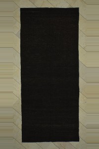 Goat Hair Rug Plain Brown Turkish Kilim Rug 5x12 Feet  157,355