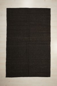 Goat Hair Rug Plain Dark Brown Goat Hair Kilim Rug 5x8 161,252