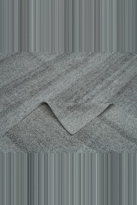 Plain Gray Kilim Rug 7x10 Feet  225,316 - Grey Turkish Rug  $i