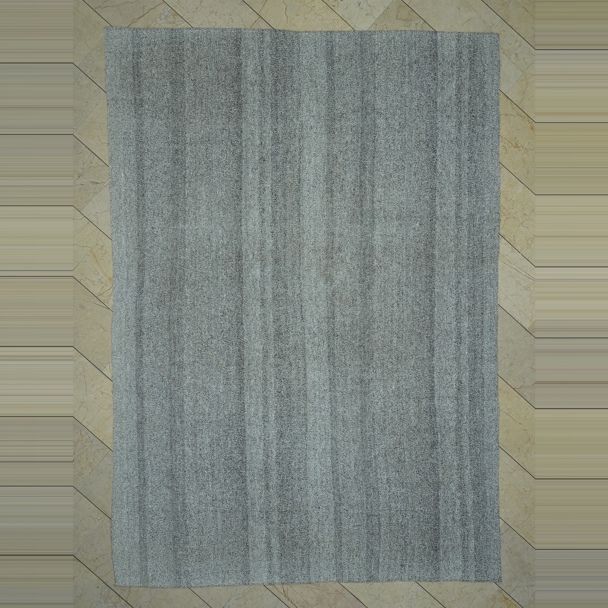Plain Gray Kilim Rug 7x10 Feet  225,316 - Grey Turkish Rug