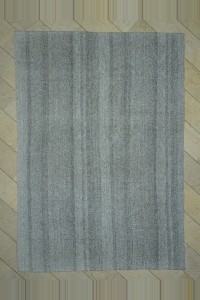 Grey Turkish Rug Plain Gray Kilim Rug 7x10 Feet  225,316