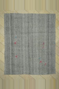 Grey Turkish Rug Plain Gray Large Turkish Kilim Rug 8x9 Feet 235,279