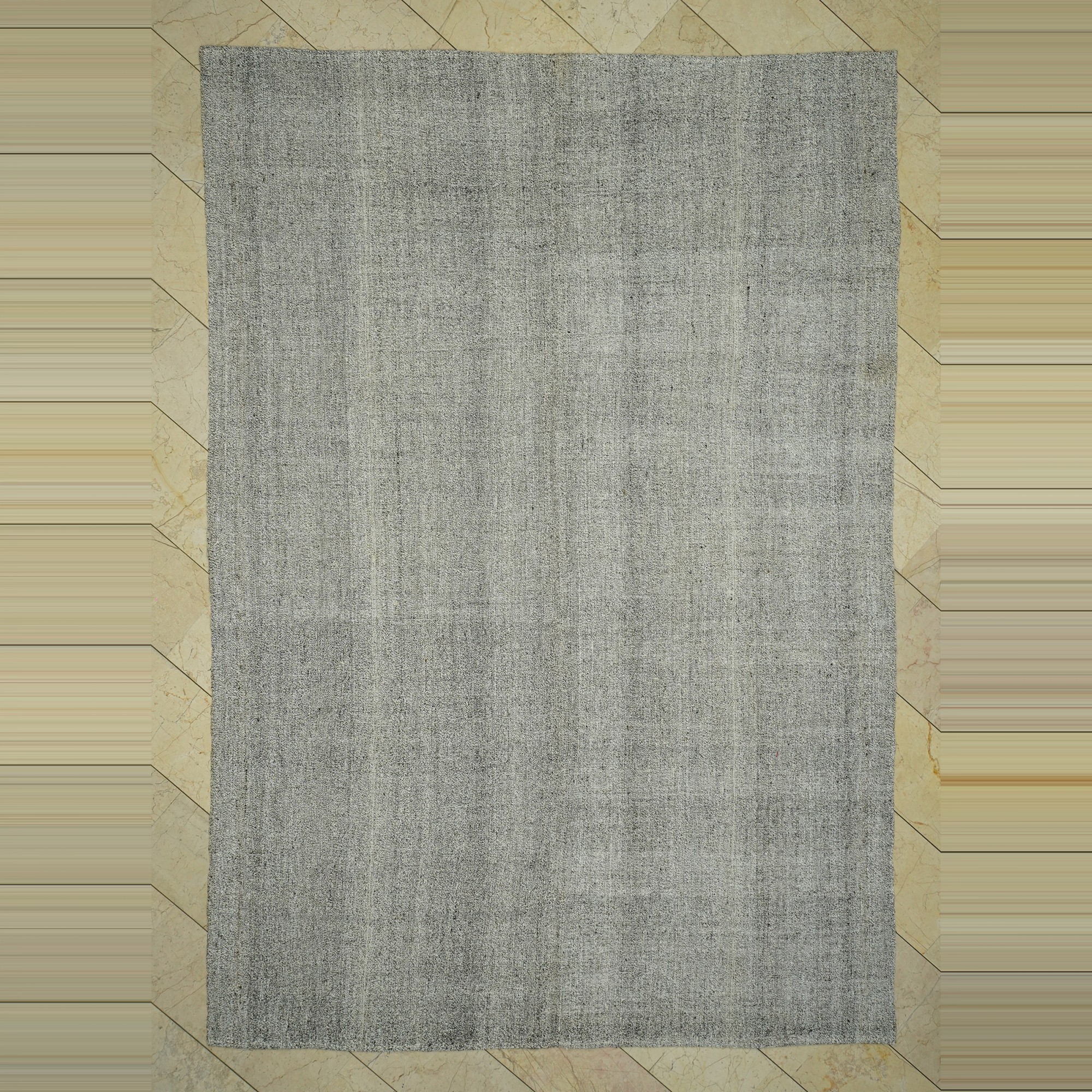 Plain Gray Turkish Flat Weave Kilim Rug 8x11  233,336 - Grey Turkish Rug
