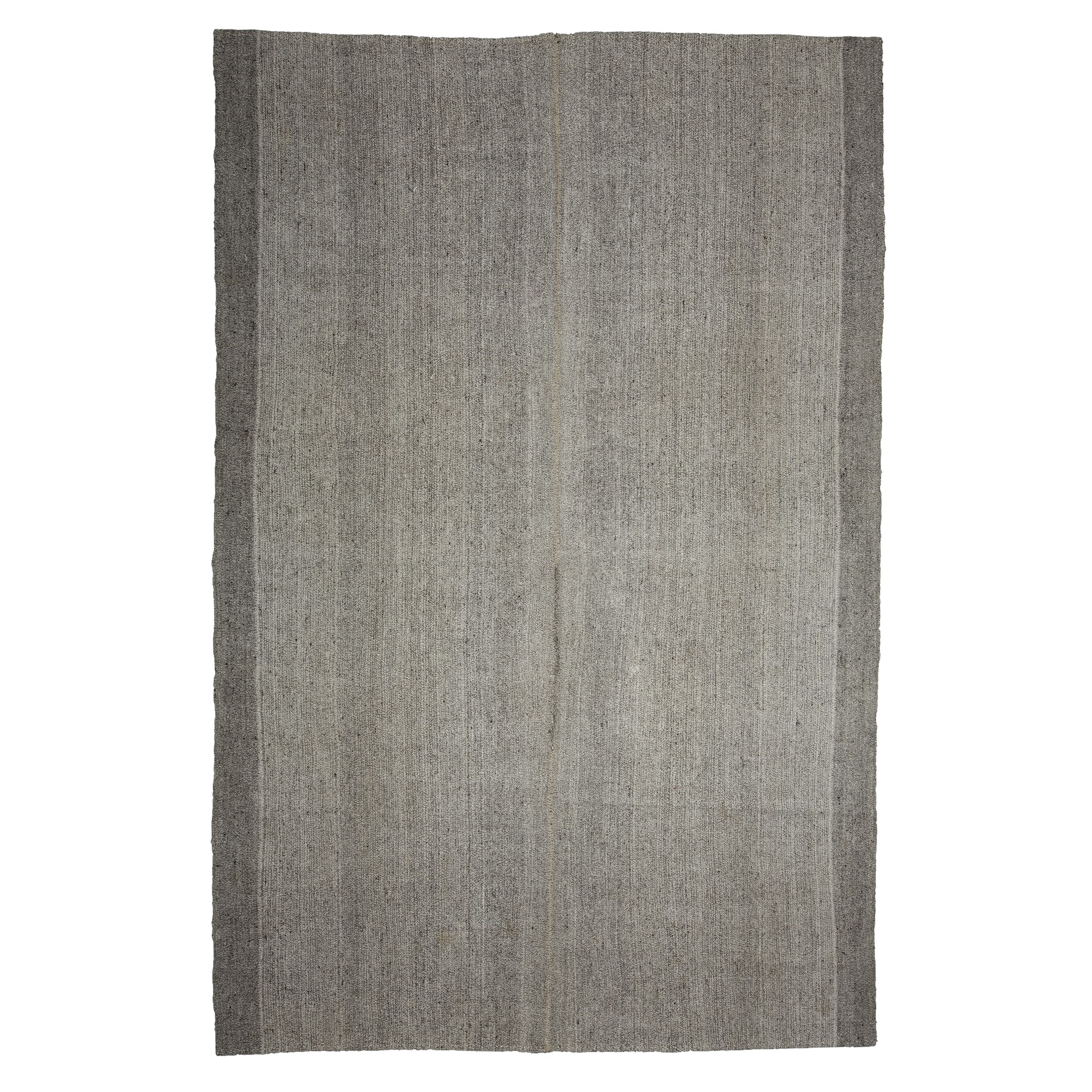 Plain Gray Turkish Flat Weave Rug 7x11 Feet 215,325 - Grey Turkish Rug 
