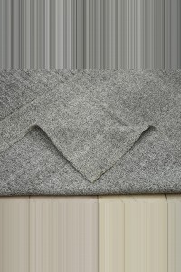 Plain Natural Gray Kilim Rug 8x10 240,284 - Grey Turkish Rug  $i