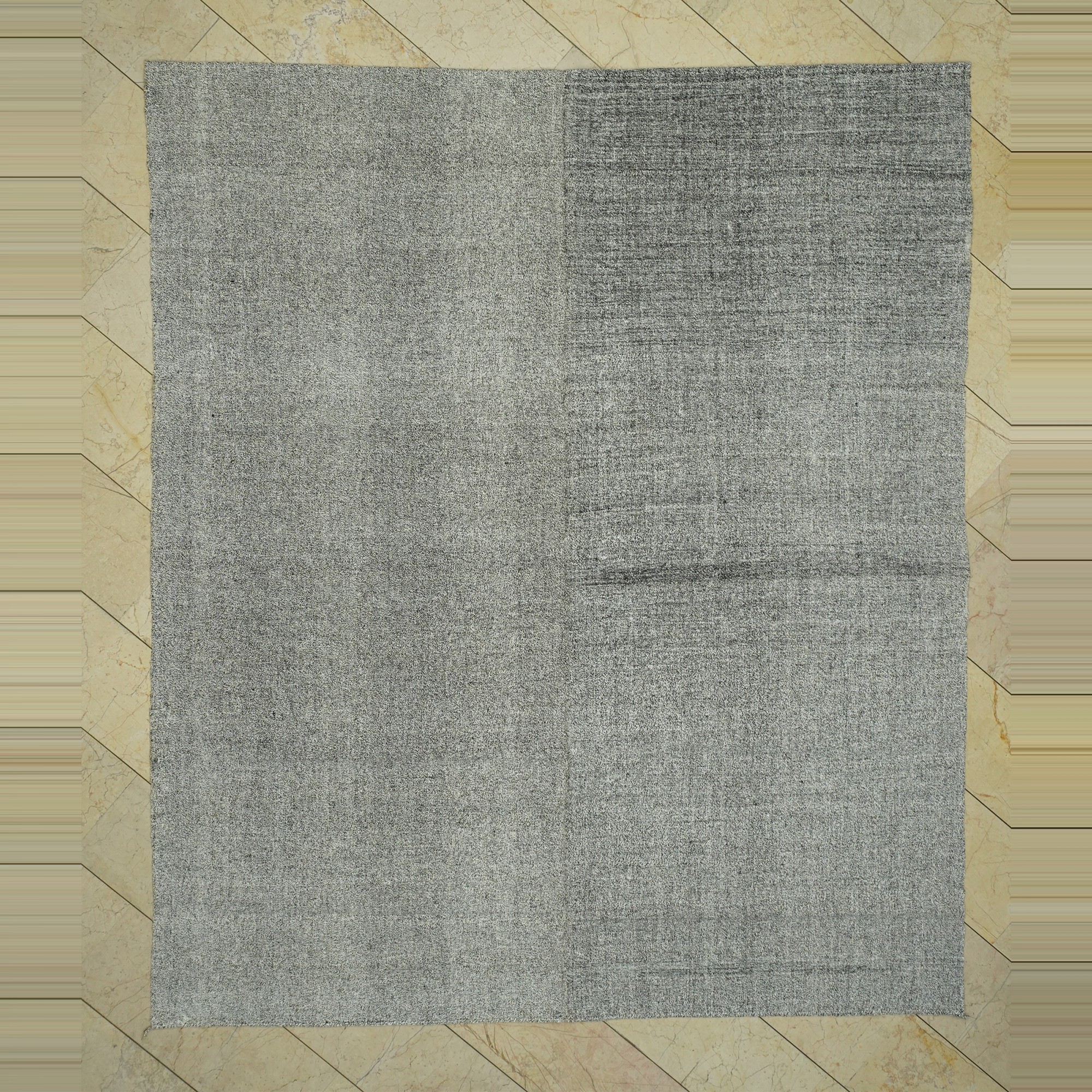 Plain Natural Gray Kilim Rug 8x10 240,284 - Grey Turkish Rug