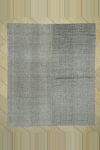 Grey Turkish Rug Plain Natural Gray Kilim Rug 8x10 240,284