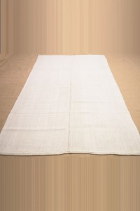 Plain White Hemp Kilim Rug,5x8 150,250 - Turkish Hemp Rug  $i