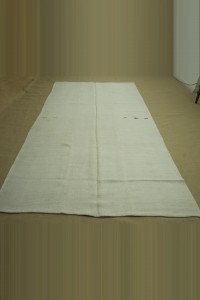 Plain White Organic Hemp Kilim Rug 6x10 Feet 175,320 - Turkish Hemp Rug  $i
