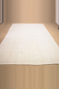 Plain White Organic Hemp Rug,6,5x10,5 200,319 - Turkish Hemp Rug $i