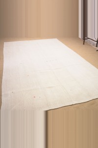 Plain White Organic Hemp Rug,6,5x10,5 200,319 - Turkish Hemp Rug $i
