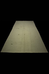 Plain White Turkish Hemp Kilim Rug 6x11 Feet  184,330 - Turkish Hemp Rug  $i