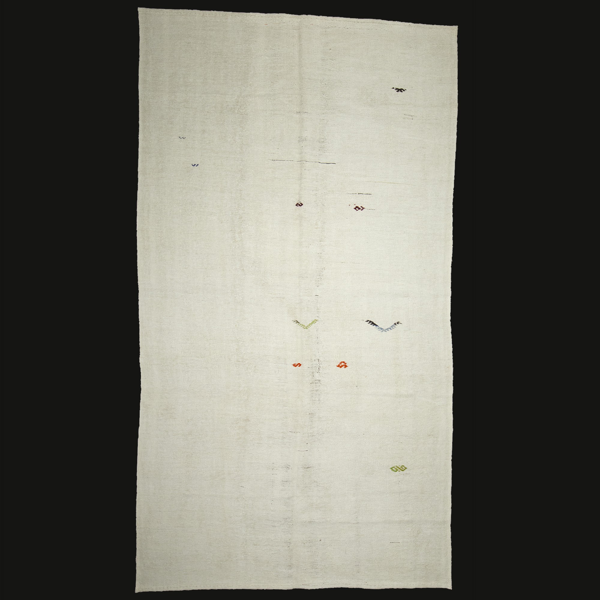 Plain White Turkish Hemp Kilim Rug 6x11 Feet  184,330 - Turkish Hemp Rug