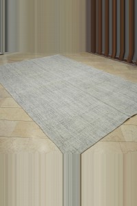Primitive Decor Plain Light Gray Turkish Kilim Rug 8x11  226,347 - Grey Turkish Rug  $i