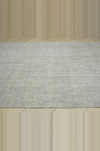 Primitive Decor Plain Light Gray Turkish Kilim Rug 8x11  226,347 - Grey Turkish Rug  $i